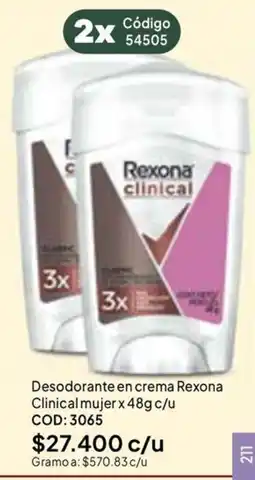 Nova Venta Rexona clinical mujer oferta