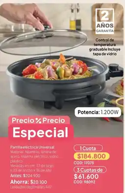 Nova Venta Parrilla eléctrica Universal oferta