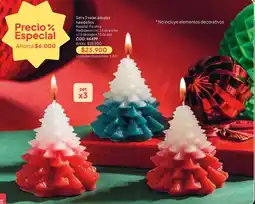 Nova Venta Set x 3 velas árboles navideños oferta