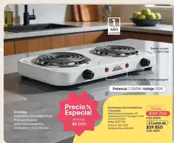 Nova Venta Home Elements estufa blanca x 2 puestos oferta