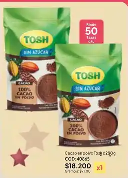 Nova Venta Tosh cacao en polvo oferta