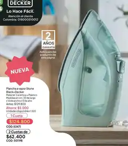 Nova Venta Black+Decker plancha a vapor stone oferta