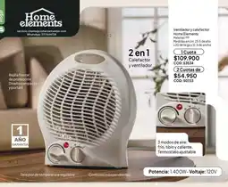 Nova Venta Home elements ventilador y calefactor oferta