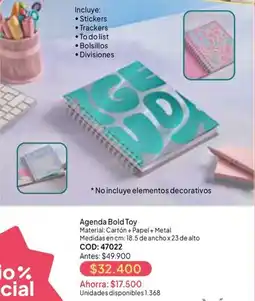 Nova Venta Agenda Bold Toy oferta
