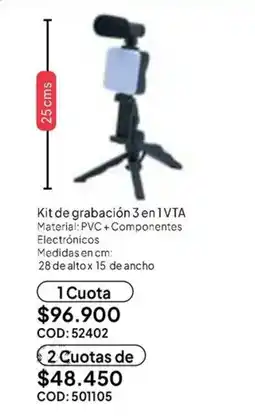 Nova Venta Kit de grabación 3 en 1 oferta