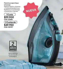 Nova Venta Aqua Universal Plancha a vapor oferta