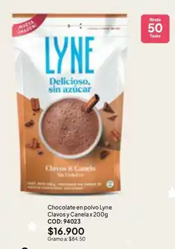 Nova Venta Lyne chocolate en polvo clavos y canela oferta