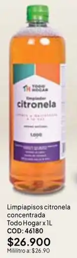 Nova Venta Todo Hogar limpiapisos citronela concentrada oferta