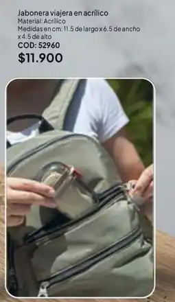 Nova Venta Jabonera viajera en acrílico oferta