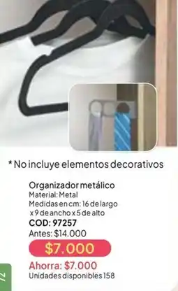 Nova Venta Organizador metálico oferta