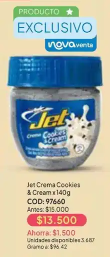 Nova Venta Jet Crema Cookies & Cream oferta