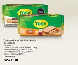 Nova Venta Tosh galletas tosh miel + fusión de cereales oferta