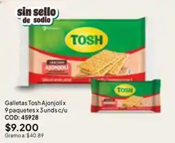 Nova Venta Galletas Tosh Ajonjolí oferta