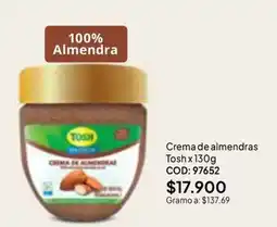 Nova Venta Tosh crema de almendras oferta
