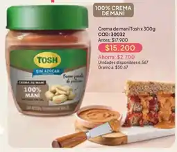 Nova Venta Tosh crema de maní oferta