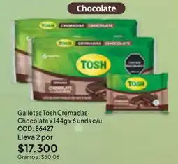 Nova Venta Tosh galletas cremadas chocolate oferta