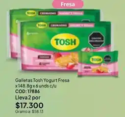 Nova Venta Tosh galletas yogurt fresa oferta