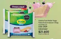 Nova Venta Tosh galleta wafer yogur fresa açaí oferta