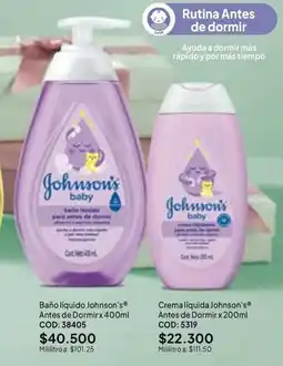 Nova Venta Johnson's baño líquido Antes de Dormir oferta