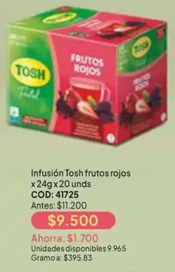 Nova Venta Tosh infusion frutos rojos oferta