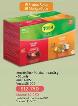 Nova Venta Tosh infusión frutal surtida oferta