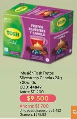 Nova Venta Tosh infusión frutos silvestres y canela oferta