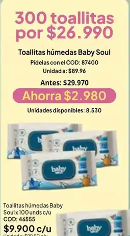 Nova Venta Baby Soul toallitas húmedas oferta
