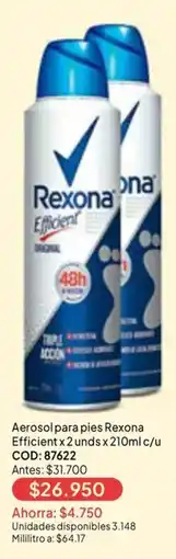 Nova Venta Rexona aerosol para pies efficient oferta