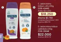 Nova Venta Intibon jabón íntimo +45 oferta