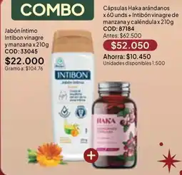 Nova Venta Intibon jabón íntimo + Haka cápsulas arándanos oferta