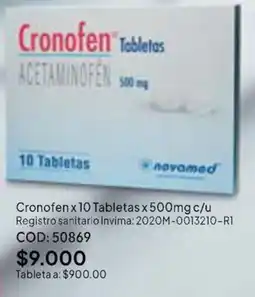 Nova Venta Cronofen tabletas oferta