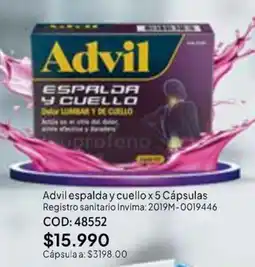 Nova Venta Advil espalda y cuello oferta