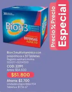 Nova Venta Bion3 multivitaminico con probióticos oferta
