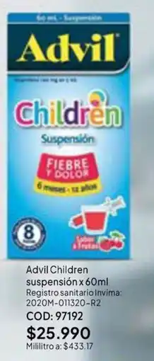 Nova Venta Advil Children suspensión oferta