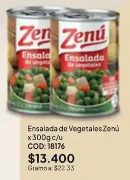 Nova Venta Zenú ensalada de vegetales oferta