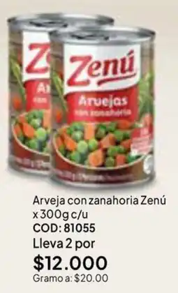 Nova Venta Zenu arvejas con zanahoria oferta