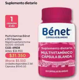 Nova Venta Bénet multivitaminas oferta