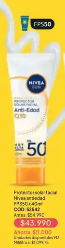 Nova Venta Nivea protector solar facial anti-edad oferta