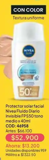 Nova Venta Nivea Protector solar facial Fluido Diario Invisible oferta
