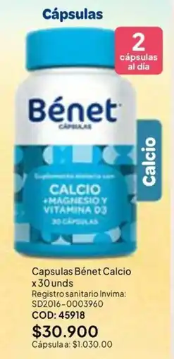 Nova Venta Bénet Cápsulas Calcio oferta
