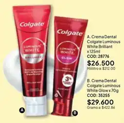 Nova Venta Colgate Crema Dental Luminous White Brilliant oferta