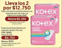 Nova Venta Kotex protectores diarios con indicador de pH oferta