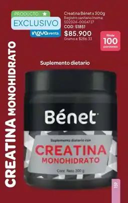 Nova Venta Bénet creatina monohidrato oferta