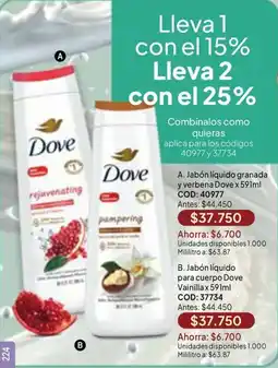 Nova Venta Dove jabón líquido oferta
