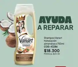 Nova Venta Vanart shampoo hidratacion almendras oferta
