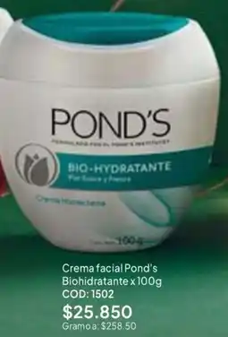 Nova Venta Pond's crema facial biohidratante oferta