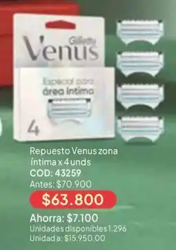 Nova Venta Gillette Venus Especial para área íntima oferta
