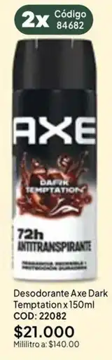 Nova Venta Axe desodorante dark temptation oferta