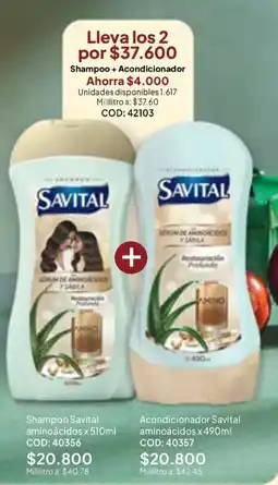 Nova Venta Savital shampoo + acondicionador oferta