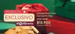 Nova Venta Exclusivo - galletas noel cofre carrusel bx80g cod: 46691 oferta